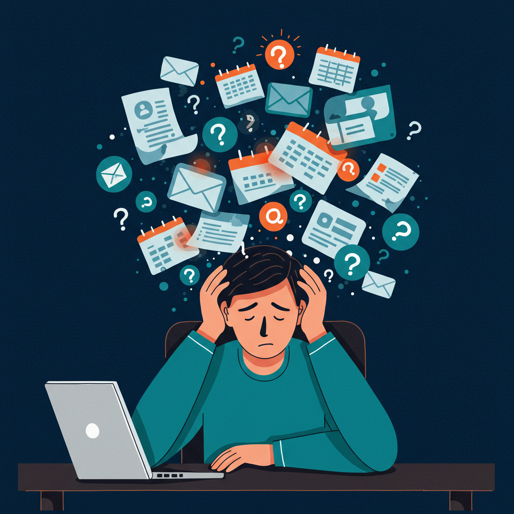 A person struggling to focus