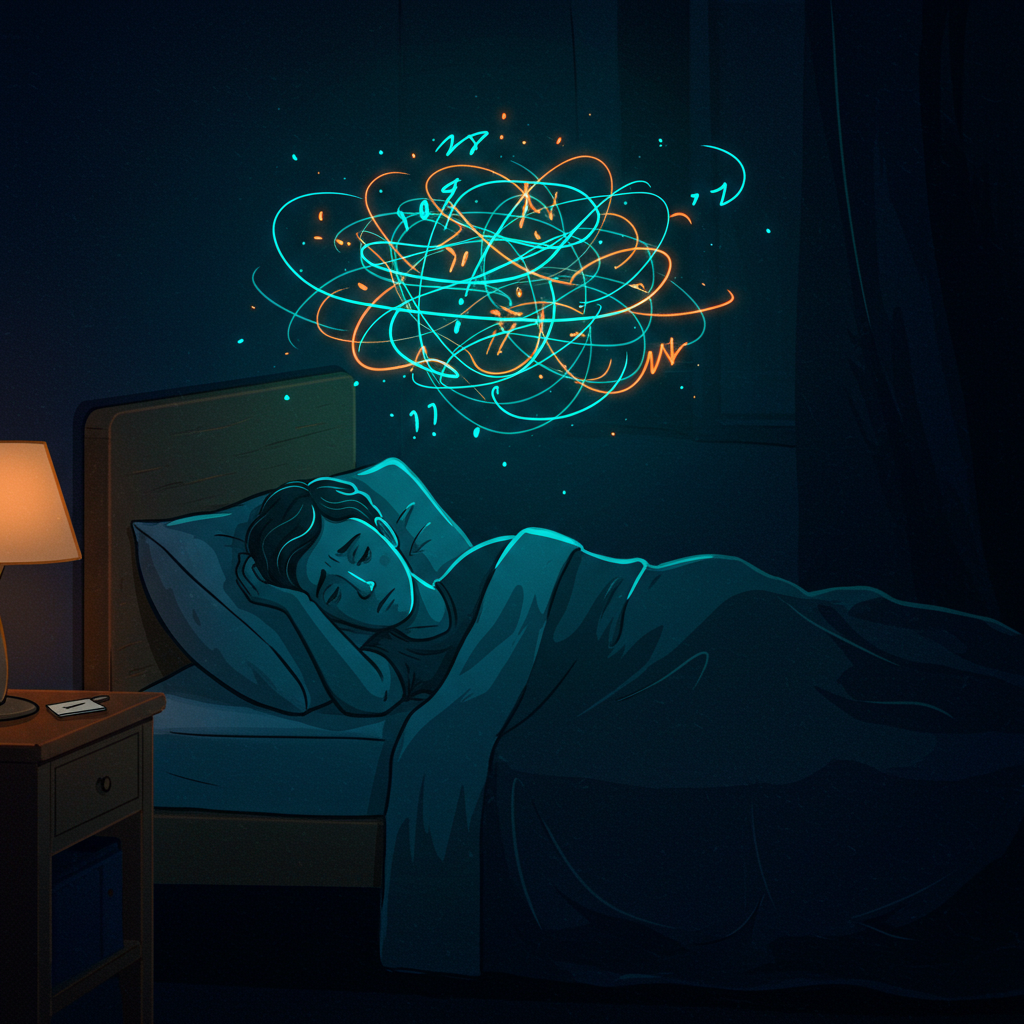 A person unable to sleep